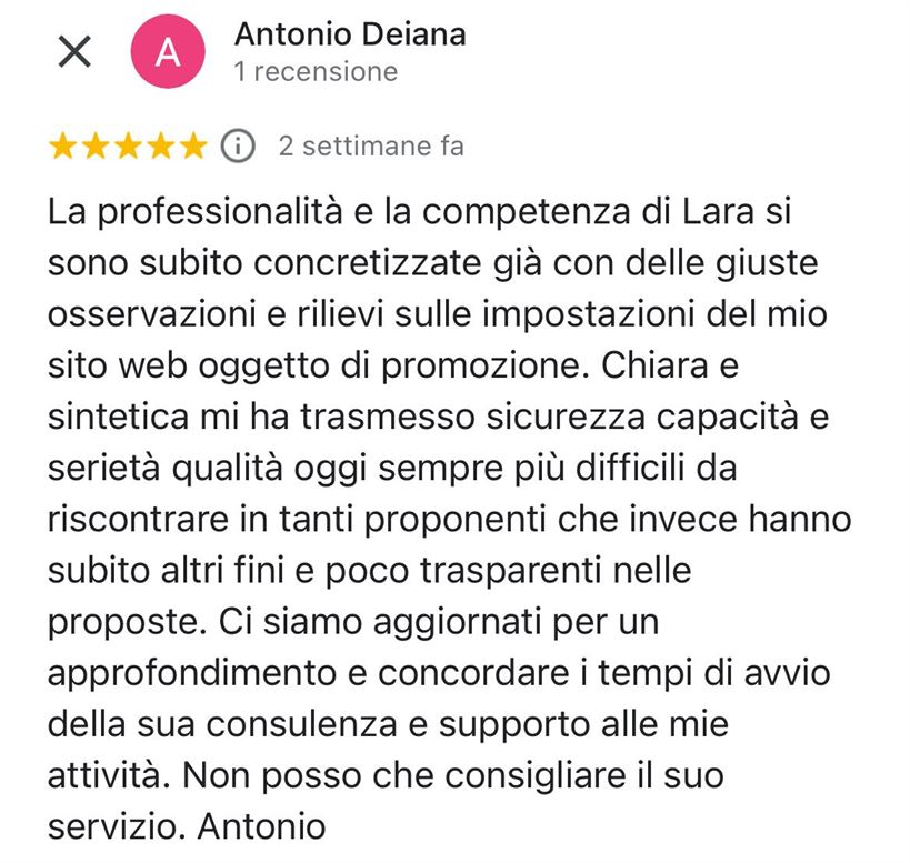 recensione antonio deiana su lara samaha